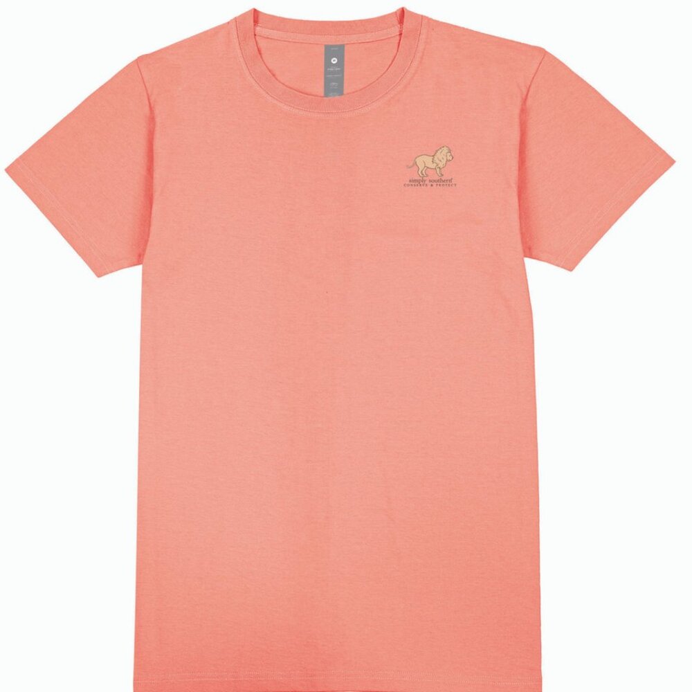 Lion Tracker Peach Be Strong Shirt by Simply Southern - Picture 2 of 3